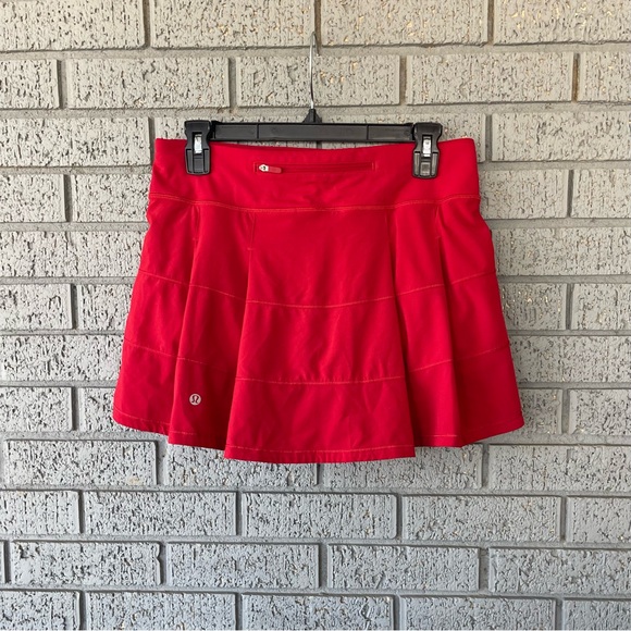 Rare Lululemon Pace Rival Skirt (Tall) *4-way Stretch 15" Dark Red Size 6 - Picture 2 of 4